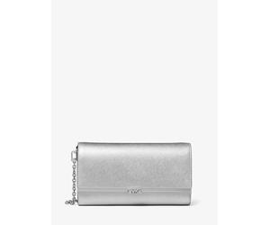 MK Pochette Mona grande in pelle Saffiano metallizzata - Argento - Michael Kors ONE SIZE