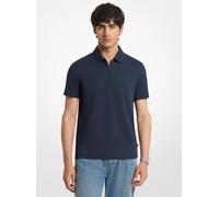 MK Polo in piqué di misto cotone con zip - Blu - Michael Kors XL