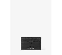 MK Porta carte di credito Hudson con clip fermasoldi con logo in pelle martellata - Nero - Michael Kors ONE SIZE