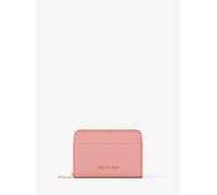 MK Porta carte di credito zip-around Jet Set piccolo in pelle martellata - Rosa - Michael Kors ONE SIZE