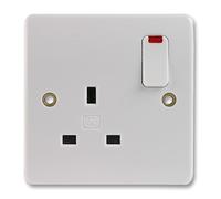 MK - Presa commutata Logic Plus 13A 1 Gang DP con neon, bianca
