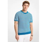 MK Pullover a maniche corte in cotone e mesh a righe - Blu - Michael Kors M