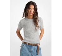 MK Pullover a maniche corte in misto alpaca e nylon - Grigio - Michael Kors M