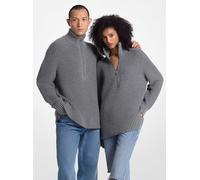 MK Pullover con mezza zip in misto lana e cashmere - Grigio - Michael Kors M