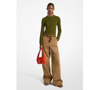 MK Pullover in mesh di lana merino - Verde - Michael Kors XXS