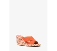 MK Sandalo con zeppa Kenzie in pelle scamosciata - Arancio - Michael Kors