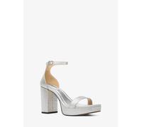 MK Sandalo Merriam in pelle con plateau e glitter - Argento - Michael Kors EU 36