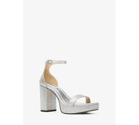 MK Sandalo Merriam in pelle con plateau e glitter - Argento - Michael Kors EU 38