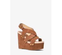 MK Sandalo Raven in pelle scamosciata con zeppa e borchie - Marrone - Michael Kors EU 40