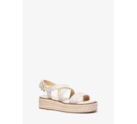 MK Sandalo stile espadrilla Lynn con logo e plateau - Naturale - Michael Kors EU 36