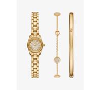 MK Set regalo gioielli e orologio Petite Lexington tonalità oro con pavé - Oro - Michael Kors ONE SIZE
