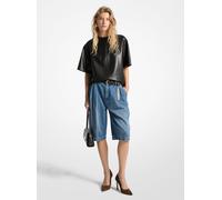 MK Shorts bermuda in denim a pieghe - Blu - Michael Kors IT 40