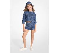 MK Shorts in denim con stampa logo Empire - Blu - Michael Kors 6Y