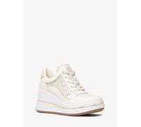 MK Sneaker Emmy in pelle con logo e zeppa - Naturale - Michael Kors EU 38