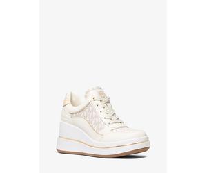 MK Sneaker Emmy in pelle con logo e zeppa - Naturale - Michael Kors EU 38