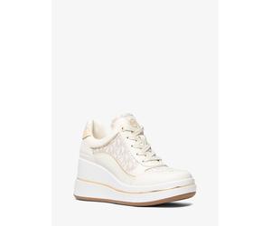 MK Sneaker Emmy in pelle con logo e zeppa - Naturale - Michael Kors EU 41