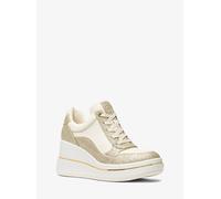 MK Sneaker Emmy in pelle con logo e zeppa - Oro - Michael Kors EU 36.5