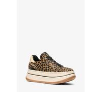 MK Sneaker Hayes in pelle effetto cavallino maculata con plateau - Naturale - Michael Kors EU 36