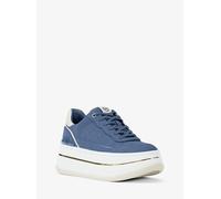 MK Sneaker Hayes in pelle scamosciata stampa coccodrillo con plateau - Blu - Michael Kors EU 37