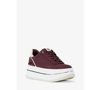MK Sneaker Hayes in pelle scamosciata stampa coccodrillo con plateau - Rosso - Michael Kors EU 40