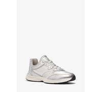 MK Sneaker Riley in pelle metallizzata - Argento - Michael Kors EU 38.5