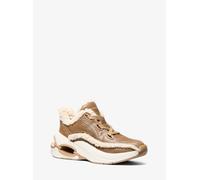 MK Sneaker Toni in pelle effetto consumato e sherpa - Naturale - Michael Kors EU 41