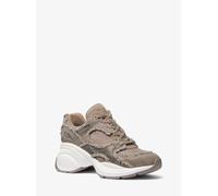 MK Sneaker Zuma in materiale misto con decorazioni e finiture sfrangiate - Naturale - Michael Kors EU 40