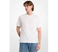 MK T-shirt in jersey di cotone con logo - Bianco - Michael Kors S