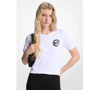 MK T-shirt in jersey di cotone con logo - Bianco - Michael Kors XXL