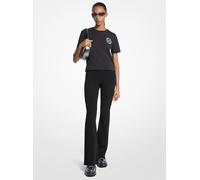 MK T-shirt in jersey di cotone con logo - Nero - Michael Kors L