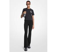 MK T-shirt in jersey di cotone con logo - Nero - Michael Kors S