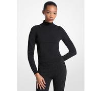 MK Top con collo a lupetto e logo jacquard - Nero - Michael Kors XXL