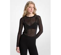MK Top in mesh con decorazioni - Nero - Michael Kors L