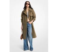 MK Trench oversize in cotone lavato e nylon - Verde - Michael Kors S