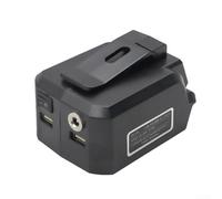MK18B - Adattatore batteria per caricabatterie USB agli ioni di litio da 18 V con uscita 12 V CC e clip da cintura, progettato per alimentare luci LED, ventilatori, telefoni cellulari e altri