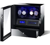 MKAK Avvolgitore Automatico 4 + 5 di Lusso con GUIDATO, Pillow Morbido e Motore Muto DPD LCD. Controllo, Orologio Visualizza la Casella di archiviazione Accessori per Orologi(B)