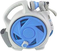 MKAK Avvolgitubo da Giardino, Avvolgitubo da Esterno Montaggio a Parete Tubo Retrattile Stoccaggio Esterno Rack di Stoccaggio Portatile for Tubo Flessibile for Autolavaggio(Blue)