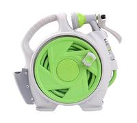 MKAK Avvolgitubo Da Giardino, Ugello Spruzzatore Multi Modello Lunghezza 14M Camion For Tubi Dell'Acqua Compatto Retrattile Con Riavvolgimento Automatico(Green)
