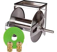 MKAK Avvolgitubo For Acqua In Acciaio Inossidabile, Avvolgitubo Giardino Da 1/2 "con Manovella E Divisorio Superiore Cortile Esterno Garage Tiene 130 FT(A)