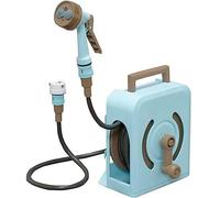 MKAK Avvolgitubo Retrattile Portatile, Carrello For Avvolgitubo Giardino Compatto Organizzatore Giardino Strumento For Autolavaggio Domestico Pistola Ad Acqua(Blue,Hose Cart+10m Pipe)