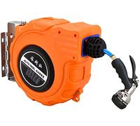 MKAK Bobina For Tubi Flessibili Ad Acqua Retrattile, Giardino A Parete Riavvolgitore Automatico Con Bobina Da Giardino A 180 ° Staffa Rotante Ugello In Metallo(20M)