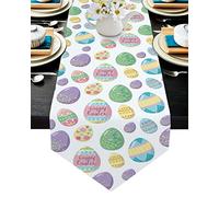 MKAK Buona Pasqua colora uova tavoli corridori, accessori da cucina tappeto table mat home evento evento forniture decoration tovaglia Runner da tavolo(33x274cm)