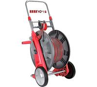 MKAK Carrello Avvolgitubo Da Esterno, Avvolgitubo Da Giardino Portatile Impieghi Gravosi Rulli Rack Di Stoccaggio Retrattile Con Pistola Ad Acqua(Hose Cart+60m Pipe)