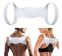MKAK Correttore di postura for le donne Uomo posteriore Brace Dolore Sollievo Sollievo Supporto for la spalla regolabile Rilega posteriore(White,S)