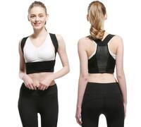 MKAK Correttore posturale for donne uomini, supporto for la schiena traspirante e regolabile for migliorare la postura, alleviare il mal di schiena, migliorare la postura del collo(Black,XL)
