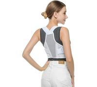 MKAK Correttore posturale for donne uomini, supporto for la schiena traspirante e regolabile for migliorare la postura, alleviare il mal di schiena, migliorare la postura del collo(White,L)