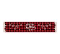 MKAK Decorazione for la casa Tovaglia da tè con neve, Accessori for la decorazione della tavola di Capodanno Bandiera da tavolo in lino Bandiera da tavolo natalizia Runner da tavolo(12,200x33cm)