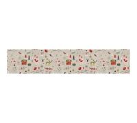 MKAK Decorazione for la casa Tovaglia da tè con neve, Accessori for la decorazione della tavola di Capodanno Bandiera da tavolo in lino Bandiera da tavolo natalizia Runner da tavolo(18,150x33cm)