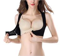 MKAK Donne e uomini regolabili Postura Correttore Corpo Body Shaper Braggine Braccia Fronte Chiusura anteriore Gilet Supporto for il supporto Biancheria intima senza soluzione di continuità(Black,3XL)
