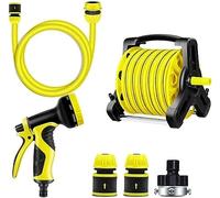 MKAK Rack Di Stoccaggio Tubi Dell'acqua A Parete, Avvolgitubo Da Giardino Irrigazione Domestico Set Staffe Tubo Flessibile Pistola Ad Acqua Autolavaggio(Style 1,15m)